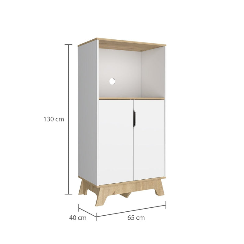 Mueble Microondas Auxona Duna 65 cm con Dos Puertas y Entrepaños