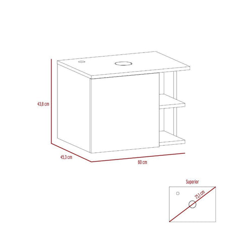 Mueble Vassel Blanco y Duna 60 cm con Una Puerta y Entrepaños - Gabinetes | Bylmo