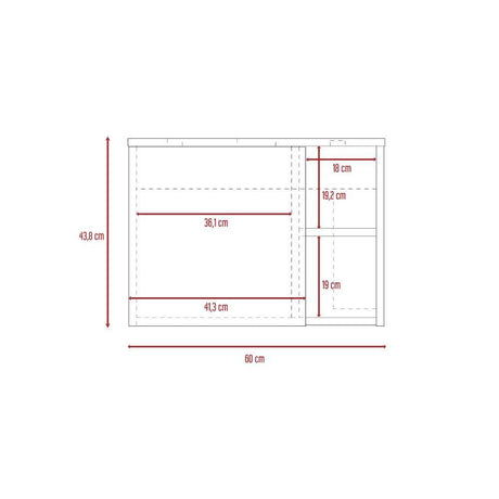 Mueble Vassel Blanco y Duna 60 cm con Una Puerta y Entrepaños - Gabinetes | Bylmo
