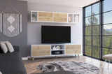 Combo Rack para TV y Mueble Superior Tori Duna y Blanco 180 cm