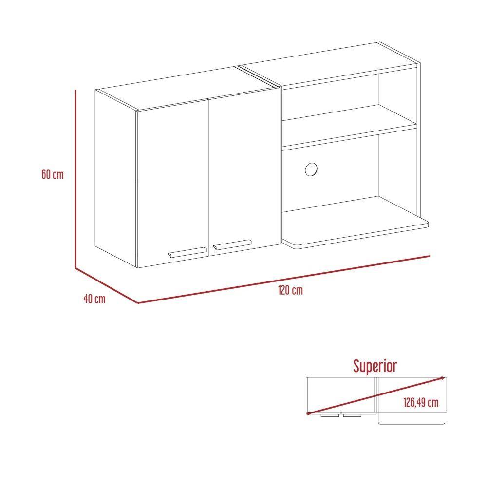 Mueble Superior con Dos Puertas Amareto 120 cm - Cocinas | Bylmo