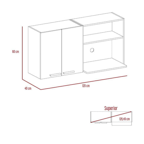 Mueble Superior con Dos Puertas Amareto 120 cm - Cocinas | Bylmo