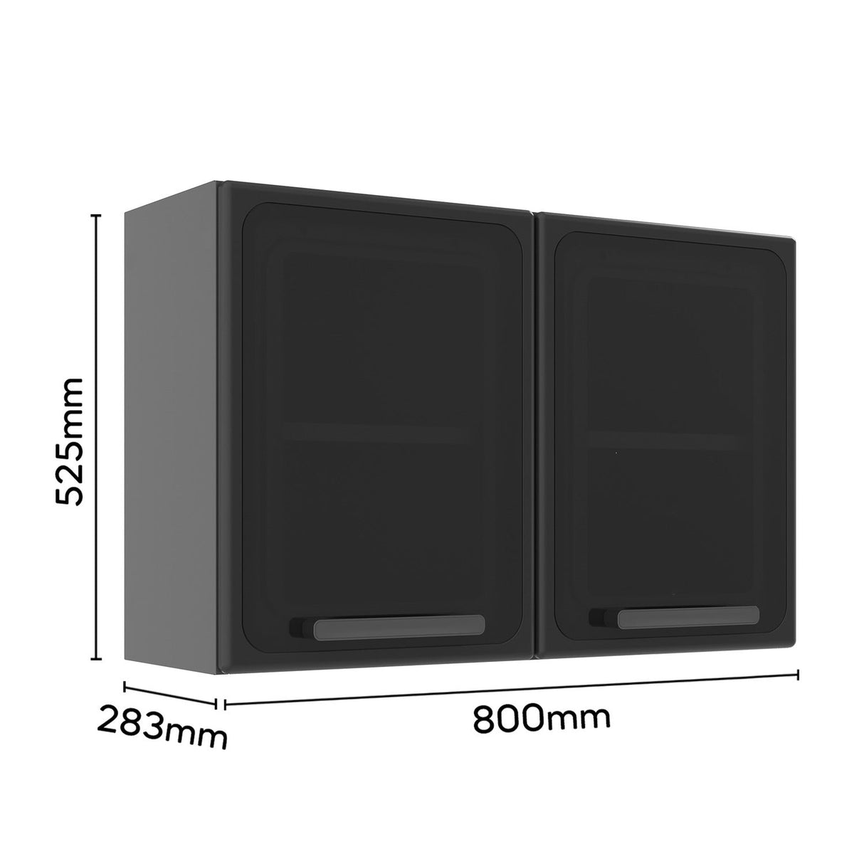 Mueble Superior de Cocina Gris 80x52cm con Dos Entrepaños y con Dos Puertas - Muebles Superiores | Bylmo