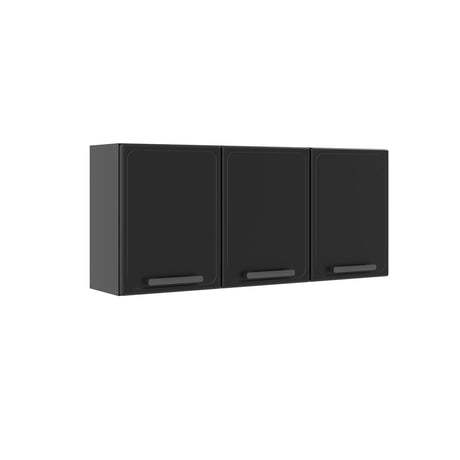 Mueble Superior de Cocina Gris 120x52cm con Dos Entrepaños y con Tres Puertas - Muebles Superiores | Bylmo