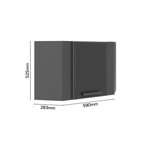 Mueble Superior Grisco Esquinero con Una Puerta Gris 59 cm Sin Campana - Muebles Superiores | Bylmo