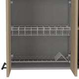 Mueble Superior de Cocina Hasselt Gris y Rovere 150x60cm con Tres Puertas con Locero y con Espacio para Microondas - Muebles Superiores | Bylmo