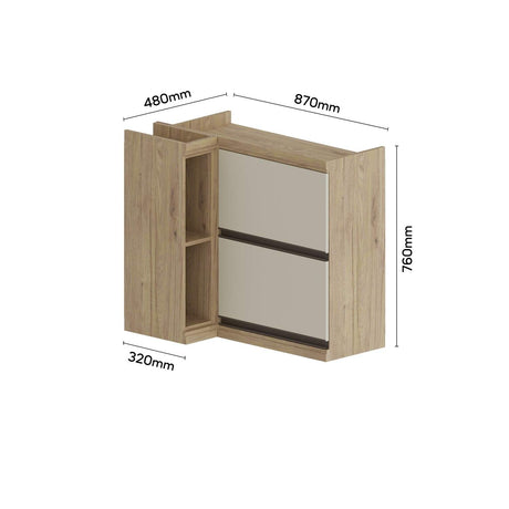 Mueble Superior Maqui con Dos Puertas Blanca y Dos Entrepaños Madera 87 cm Sin Campana - Muebles Superiores | Bylmo