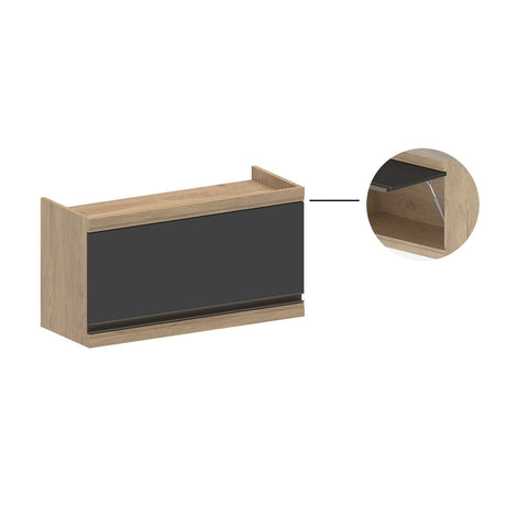 Mueble Superior Maqui con Una Puerta Abatible Gris Madera 80 cm Sin Campana - Muebles Superiores | Bylmo