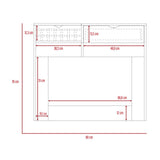 Tocador Perla Rovere y Blanco 90x40cm de Un Puesto con Un Cajón - Cajoneras | Bylmo
