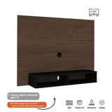 Panel de TV Almendra y Negro 120x89cm para TV Hasta 42 Pulgadas con Ranuras para Cables y con Dos Compartimientos - Muebles para TV | Bylmo