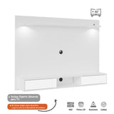 Panel de TV Platinum Blanco 124.5x180cm Para TV Hasta 55 Pulgadas con Dos Cajones y con Ranuras para Cables - Muebles para TV | Bylmo