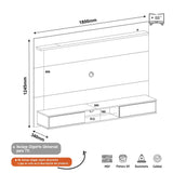 Panel de TV Platinum Blanco 124.5x180cm Para TV Hasta 55 Pulgadas con Dos Cajones y con Ranuras para Cables - Muebles para TV | Bylmo