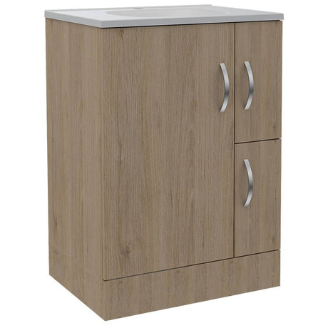 Mueble para Lavamanos Vanguard Rovere 60x86cm Individual con Lavamanos con Dos Cajones - Gabinetes | Bylmo