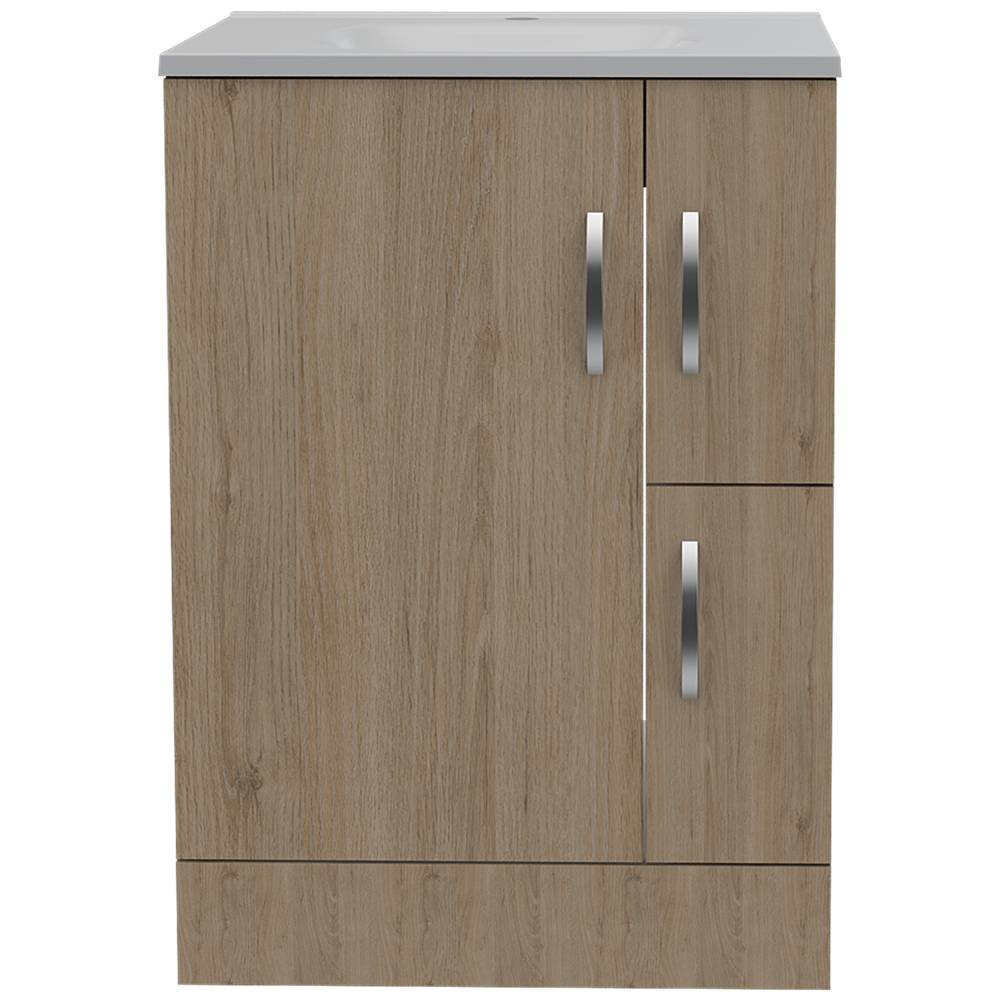 Mueble para Lavamanos Vanguard Rovere 60x86cm Individual con Lavamanos con Dos Cajones - Gabinetes | Bylmo