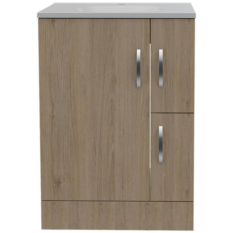 Mueble para Lavamanos Vanguard Rovere 60x86cm Individual con Lavamanos con Dos Cajones - Gabinetes | Bylmo
