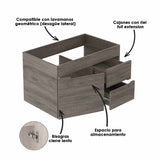 Mueble para Baño Tiziano Elevado Mitte y Tambo 79 cm Flotante con Lavamanos Bari - Muebles para Baño | Bylmo