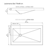 Mueble para Baño Tiziano Elevado Mitte y Tambo 79 cm Flotante con Lavamanos Bari - Muebles para Baño | Bylmo
