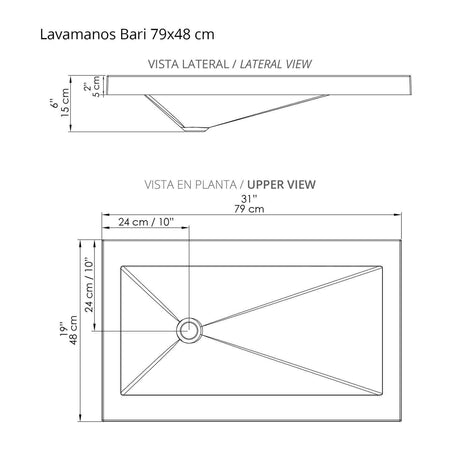 Mueble para Baño Tiziano Elevado Mitte y Tambo 79 cm Flotante con Lavamanos Bari - Muebles para Baño | Bylmo