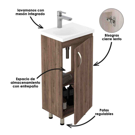 Mueble para Baño Eco Gracia y Sikuani 40 cm de Piso con Lavamanos - Muebles para Baño | Bylmo