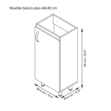 Mueble para Baño Eco Gracia y Sikuani 40 cm de Piso con Lavamanos - Muebles para Baño | Bylmo