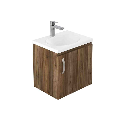 Mueble de baño ELEN con patas 1 cajón - 1 balda inferior GRIS CEMENTO /  NEGRO ⋆ VAROBATH | Un baño increíble