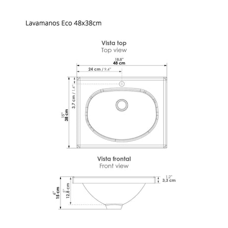 Mueble para Baño Eco Gracia y Sikuani 48 cm Flotante con Lavamanos - Muebles para Baño | Bylmo