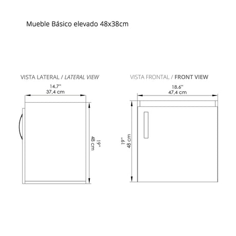 Mueble para Baño Eco Mitte y Tambo 48 cm Flotante con Lavamanos - Muebles para Baño | Bylmo