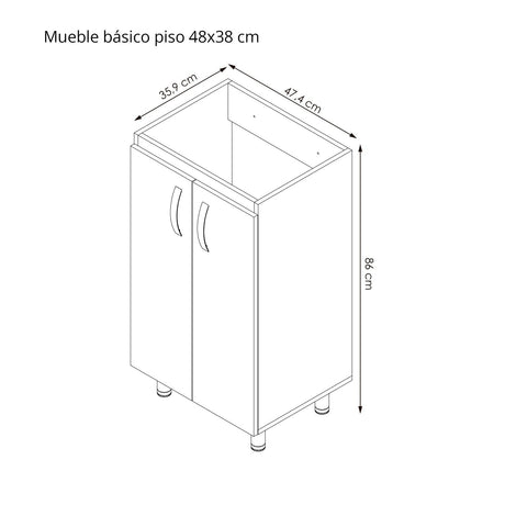 Mueble para Baño Eco Mitte y Tambo 48 cm de Piso con Lavamanos - Muebles para Baño | Bylmo