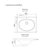 Mueble para Baño Eco Soder y Mali 48 cm Flotante con Lavamanos - Muebles para Baño | Bylmo