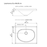 Mueble para Baño Eco Soder y Mali 48 cm de Piso con Lavamanos - Muebles para Baño | Bylmo