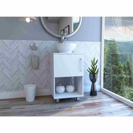 Mueble para Lavamanos Gouda Blanco 45x89cm Individual con Lavamanos con Una Puerta - Muebles para Baño | Bylmo