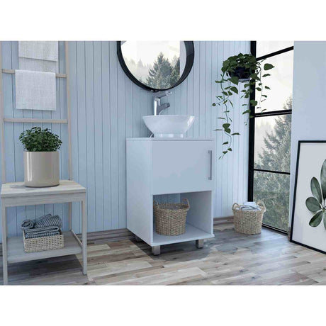 Mueble para Lavamanos Gouda Blanco 45x89cm Individual con Lavamanos con Una Puerta - Muebles para Baño | Bylmo