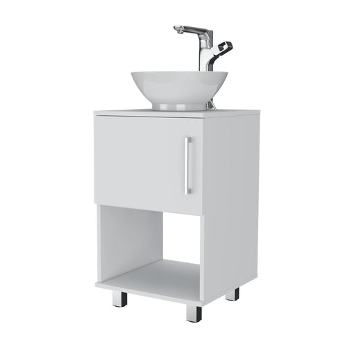 Mueble baño 100 cm cajón con tirador toallero y puerta en color blanco  BROOKS - HSF Materiales de Construcción