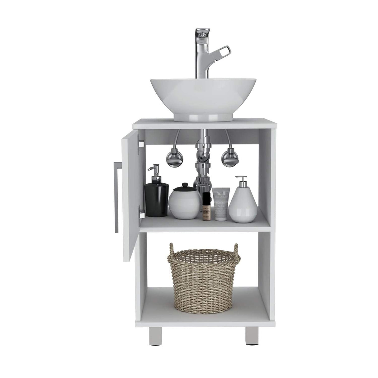 Mueble para Lavamanos Gouda Blanco 45x89cm Individual con Lavamanos con Una Puerta - Muebles para Baño | Bylmo