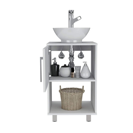 Mueble para Lavamanos Gouda Blanco 45x89cm Individual con Lavamanos con Una Puerta - Muebles para Baño | Bylmo