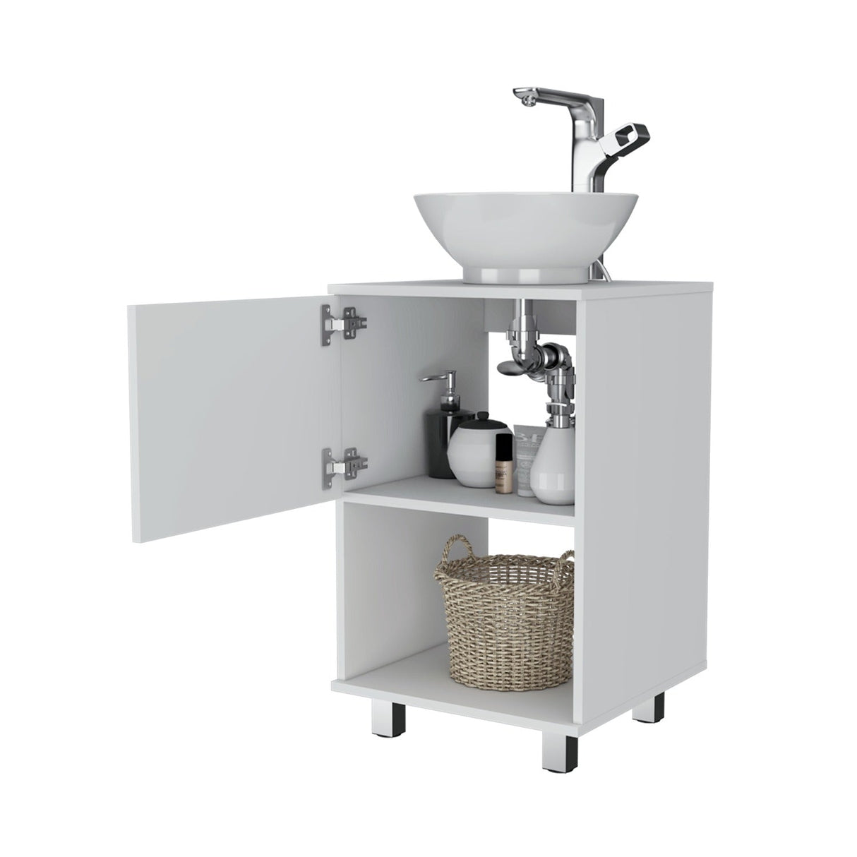 Mueble para Lavamanos Gouda Blanco 45x89cm Individual con Lavamanos con Una Puerta - Muebles para Baño | Bylmo