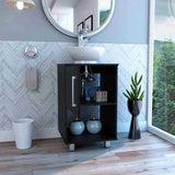 Mueble para Lavamanos Gouda Wengue 45x89cm Individual con Lavamanos con Una Puerta - Muebles para Baño | Bylmo