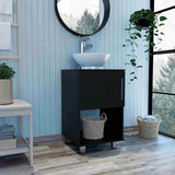 Mueble para Lavamanos Gouda Wengue 45x89cm Individual con Lavamanos con Una Puerta - Muebles para Baño | Bylmo