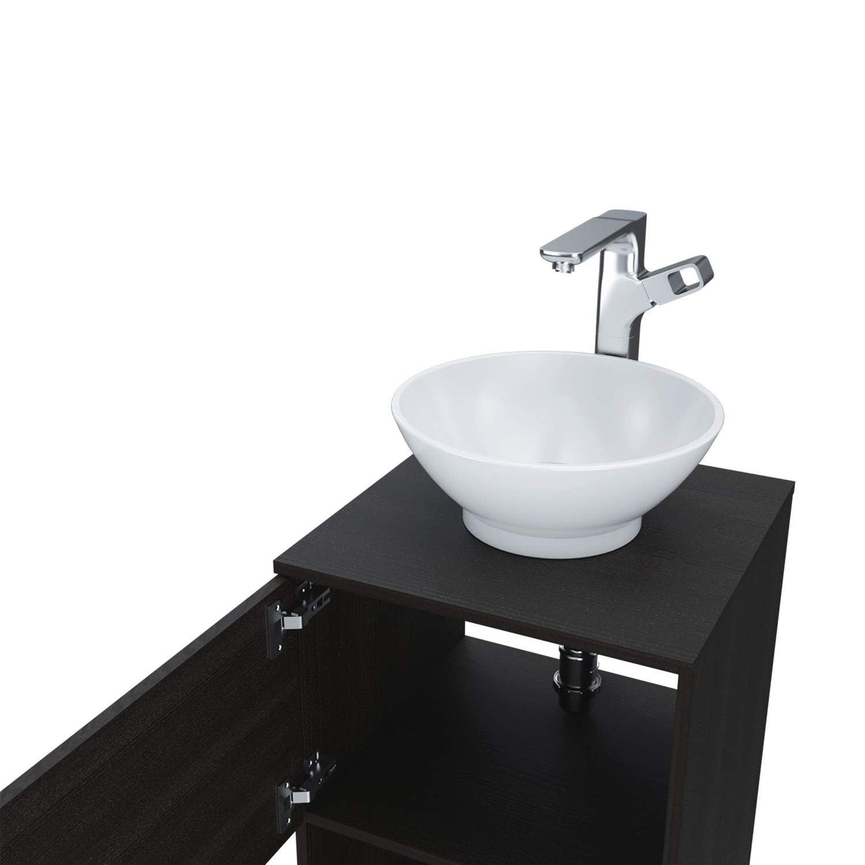 Mueble para Lavamanos Gouda Wengue 45x89cm Individual con Lavamanos con Una Puerta - Muebles para Baño | Bylmo