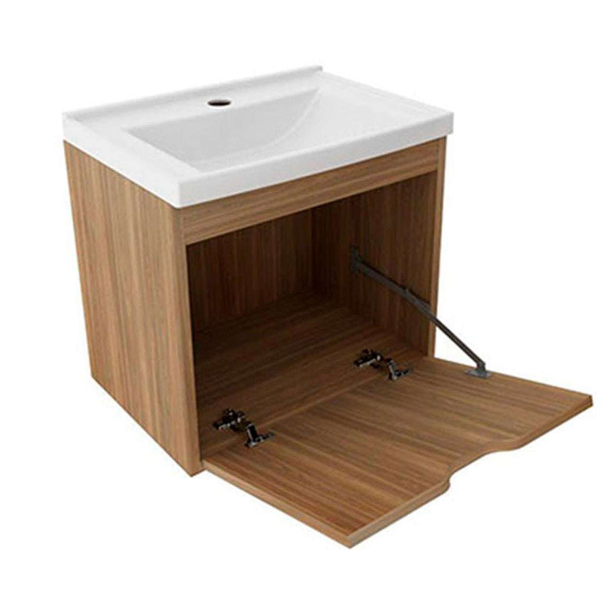 Mueble para Lavamanos Graz Teca 45x38cm Individual con Lavamanos y con con Una Puerta - Muebles para Baño | Bylmo