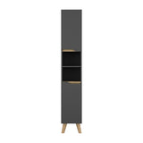 Mueble Columna para Baño Laurent Plomo 30x180cm sin Cajones y con Un Entrepaño - Muebles para Baño | Bylmo