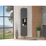 Mueble Columna para Baño Laurent Plomo 30x180cm sin Cajones y con Un Entrepaño - Muebles para Baño | Bylmo