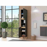 Mueble Columna para Baño Laurent Plomo 30x180cm sin Cajones y con Un Entrepaño - Muebles para Baño | Bylmo