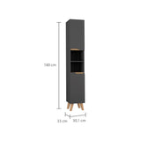 Mueble Columna para Baño Laurent Plomo 30x180cm sin Cajones y con Un Entrepaño - Muebles para Baño | Bylmo