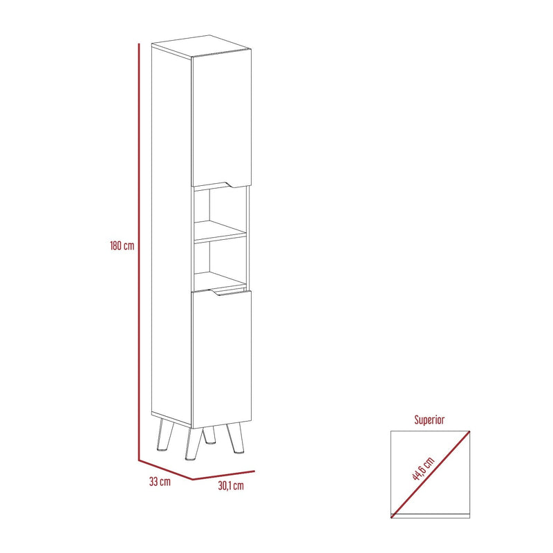 Mueble para Baño Laurent Plomo 180 cm con Dos Puertas y Entrepaños