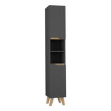 Mueble Columna para Baño Laurent Plomo 30x180cm sin Cajones y con Un Entrepaño - Muebles para Baño | Bylmo