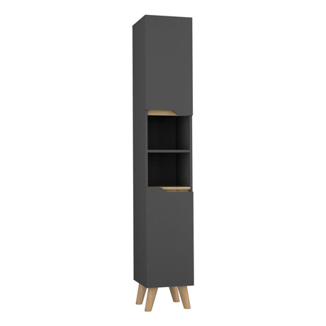 Mueble Columna para Baño Laurent Plomo 30x180cm sin Cajones y con Un Entrepaño - Muebles para Baño | Bylmo