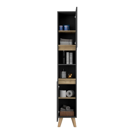 Mueble Columna para Baño Laurent Plomo 30x180cm sin Cajones y con Un Entrepaño - Muebles para Baño | Bylmo