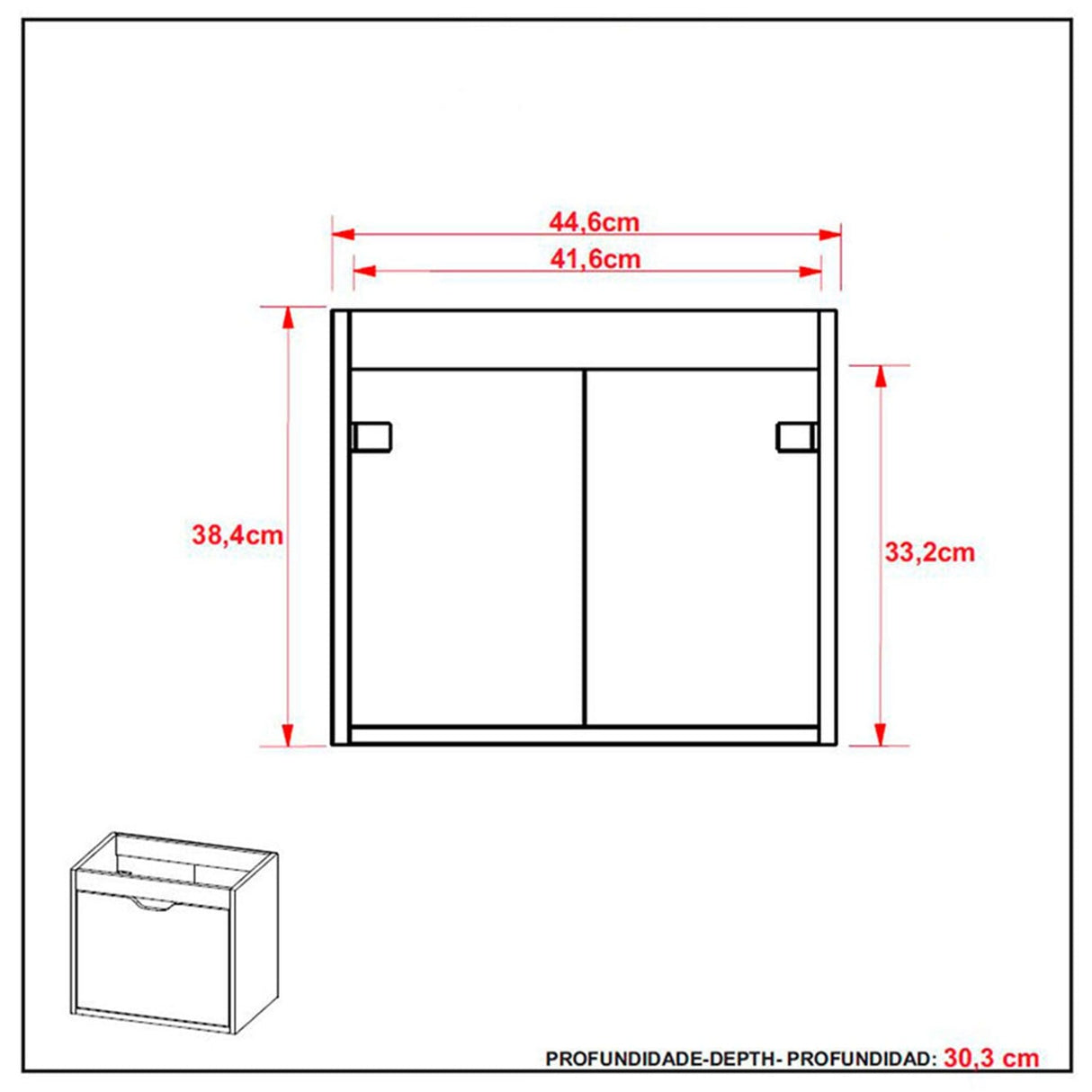 Mueble para Lavamanos Linz Blanco 45x49cm Individual con Lavamanos y con con Una Puerta - Muebles para Baño | Bylmo