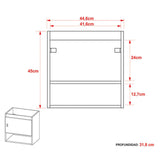 Mueble para Lavamanos Linz Teca y Blanco 45x49cm Individual con Lavamanos y con con Una Puerta - Muebles para Baño | Bylmo